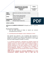 Taller 2 Elementos Ensenciales Del Contrato de Trabajo