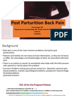 Post Parturition Back Pain