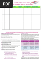 Ficha de Observacion para El Juego Libre en Los Sectores