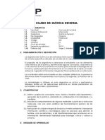 Silabo de Química General: 1. Datos Informativos