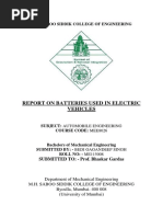 Report On Batteries Used in Electric Vehicles: M.H. Saboo Siddik College of Engineering