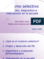 Mutismo Selectivo. Detección, Diagnóstico e Intervención en La Escuela PDF