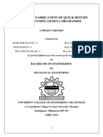 Design and Fabrication of Quick Return Method Using Geneva Mechanism