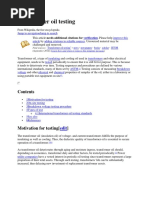 Transformer Oil Testing Report