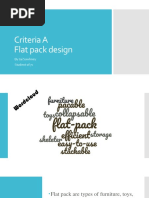 Criteria A Flat Pack Design: by Jai Sawhney Student of 7c