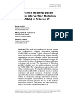 Content Area Reading-Based Strategic Intervention Materials (Carb-Sims) in Science Vi