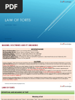 Law of Torts: Summary View