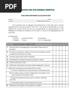 Zamboanga Del Sur General Hospital: Staff Nurse Performance Evaluation Sheet