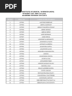 Kalinga Institute of Dental Sciences (Kids) STUDENT LIST-BDS (1st Year) ACADEMIC SESSION: 2013-2014