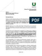 Carta Ungl Al Ministerio de Hacienda