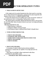 Photodetector Operation Types