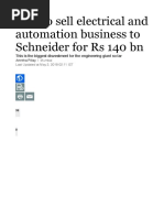 L&T To Sell Electrical and Automation Business To Schneider For Rs 140 BN