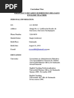 Francisco Ricardo Rodríguez Delgado English Teacher: Curriculum Vitae