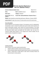 PHY 212-QuantumMechanics-I PHY 513 Quantum Theory-I-Muhammad Sabieh Anwar