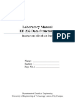 Laboratory Manual EE 232 Data Structures: Instructor: M.Mohsin Butt