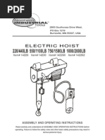 Electric Hoist: Item# 14226 Item# 14230 Item# 142260 Item# 142262