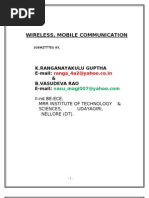 Wireless, Mobile Communication: K.Ranganayakulu Guptha E-Mail: & B.Vasudeva Rao E-Mail