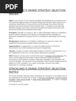 Strickland'S Grand Strategy Selection Matrix