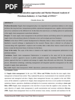 "Supply Chain Optimization Approaches and Market Demand Analysis of Petroleum Industry: A Case Study of ONGC''