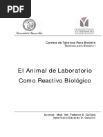 El Animal de Laboratorio Como Reactivo Biológico: C A R R e R A D e T É C N I C o S P A R A B I o T e R I o