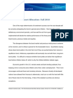 Asset Allocation: Fall 2010: Olume Ctober