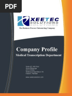 Company Profile: Medical Transcription Department