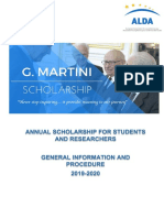 Annual Scholarship For Students and Researchers General Information and Procedure 2019-2020