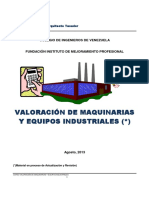 Valoración de Maquinarias y Equipos Industriales