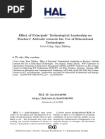 Effect of Principals' Technological Leadership On Teachers' Attitude Towards The Use of Educational Technologies