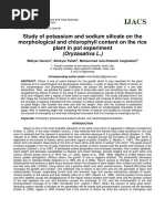 Study of Potassium and Sodium Silicate On The Morphological and Chlorophyll Content On The Rice Plant in Pot Experiment (Oryzasativa L.)