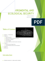 Enviromental and Ecological Security: Name of Student Name of Instructor Date