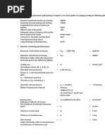 Design of Elastomeric Pad Bearing To Support A Tee Beam Girder of A Bridge Pertaing To Following Data