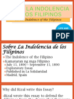 Sobre La Indolencia de Los Filipinos