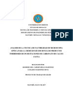 Analisi de Factibilidad de La Tecnica de Microscopia Optica para Lamedicion de Eficiencia de Productos Inhbidores de Incrustaciones de Carbonato de Calcio