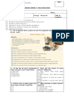 Evaluación Unidad V 4° Básico