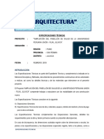 Especificaciones Tecnicas Arquitectura