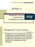 Management Control Systems, Transfer Pricing, and Multinational Considerations