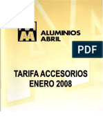 Tarifa AccesoriosCerramientosAluminio PDF