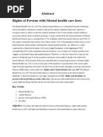 Abstract Rights of Persons With Mental Health Care Laws