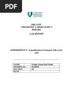 Organic Chemistry Laboratory I BSK1402 Lab Report: Name Fathul Aiman Bin Fahmi Matrix No. Sa18094 Section 02 Date