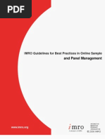 IMRO Guidelines For Best Practices in Online Sample and Panel Management