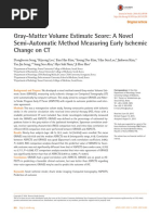 Gray-Matter Volume Estimate Score - A Novel Semi-Automatic Method Measuring Early Ischemic Change On CT