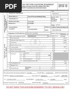 Indian Income Tax Return Acknowledgement