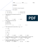 Chapter 3 Practice Test: Rational Numbers: Identify The Choice That Best Completes The Statement or Answers The Question