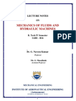 Mechanics of Fluids and Hydraulic Machines: Lecture Notes