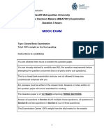 Mock Exam Paper For Accounting - MBA