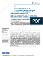 Anterior Chamber Culture at The Conclusion of Cataract Surgery and Its Relation To Postcataract Surgery Endophthalmitis