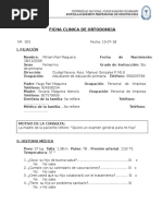 Ficha Clinica de Ortodoncia