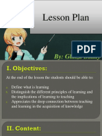 Lesson Plan in Principles of Learning