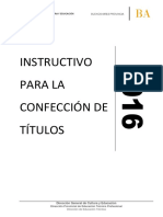 Instructivo para La Confección de Títulos 2016